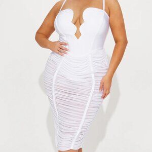 New! Analise Bandage Midi Dress - White